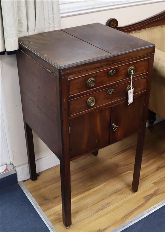 A George III mahogany enclosed washstand W.48cm